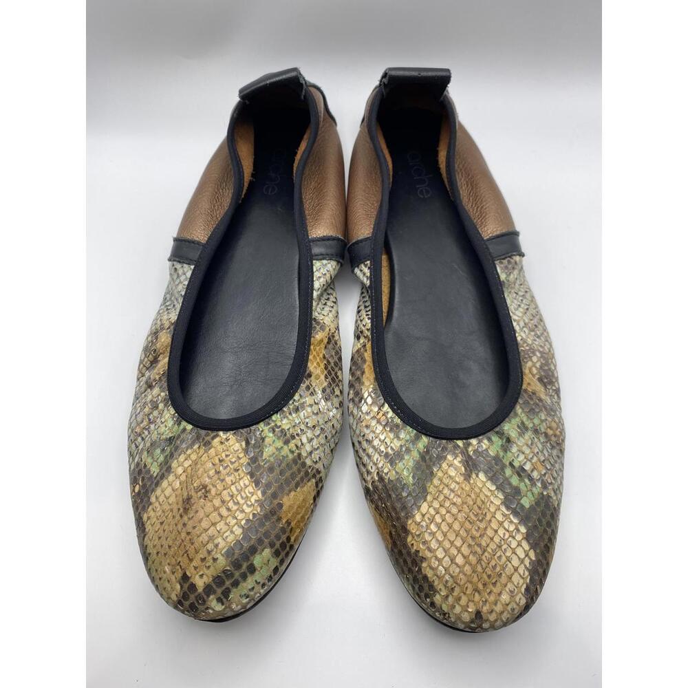 Arche Women's Leather and Snake Print Ballet Flats